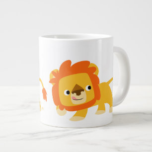 Cute Mischievous Cartoon Lion Large Coffee Mug