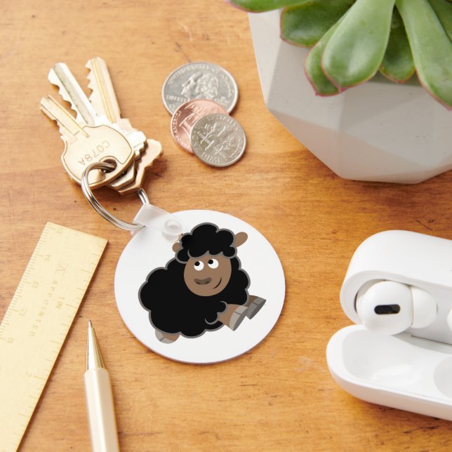 Cute Mischievous Cartoon Sheep Keychain (Desk)