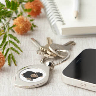 Cute Mischievous Cartoon Sheep Metal Keychain