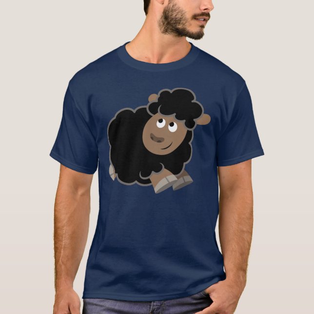 Cute Mischievous Cartoon Sheep T-Shirt (Front)
