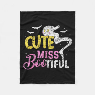 Cute Miss Bootiful Girls Spooky Costume Halloween Fleece Blanket