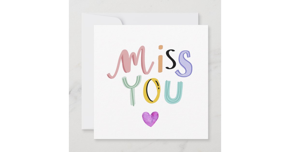 Cute Miss You Card, Greeting Cards, Love Card | Zazzle