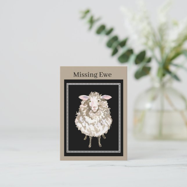 cute missing you sheep add sentiment card (Standing Front)