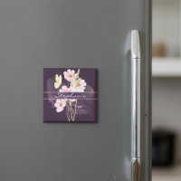 Cute Misty Watercolor Flowers With Butterfly Plum