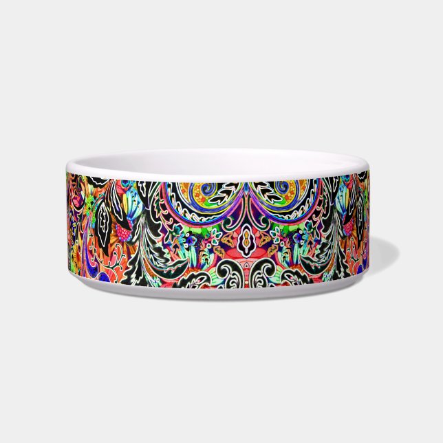 Cute mixed colourful flowers patterns bowl (Front)