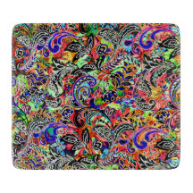 Cute mixed colourful flowers patterns cutting board