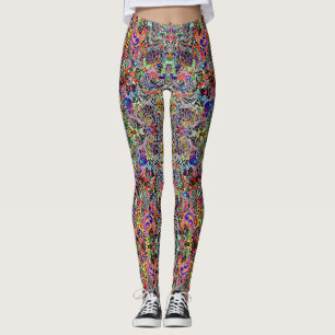 Cute mixed colourful flowers patterns leggings