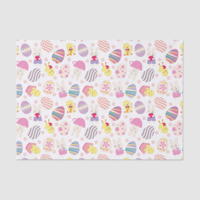 Cute mixed Easter pattern party tissue Tissue Paper (Front)