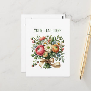 Cute mixed flow lovers customizable postcard