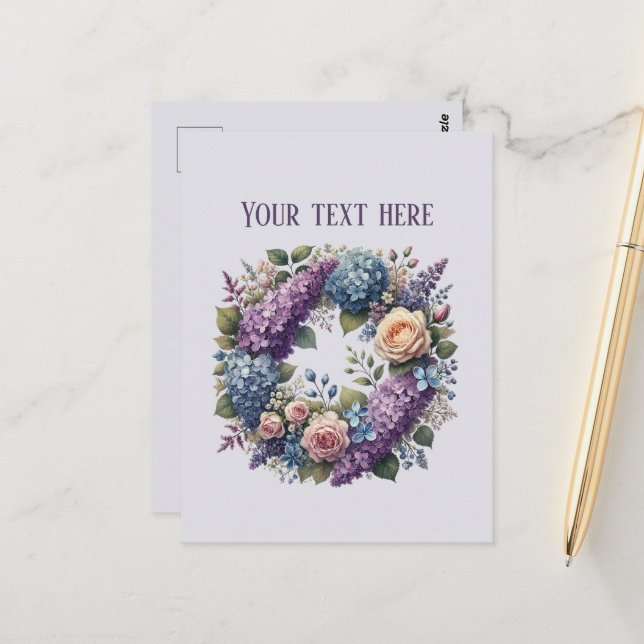 Cute mixed flowers customizable  postcard (Front/Back In Situ)