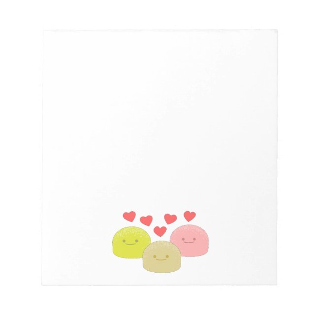 Cute Mochi Cartoon Drawings Notepad (Front)