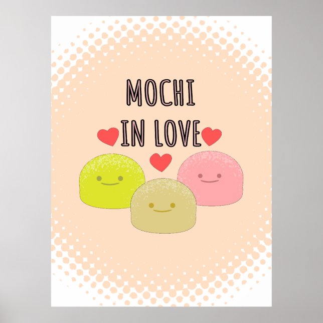 Cute Mochi Cartoon Drawings Poster (Front)