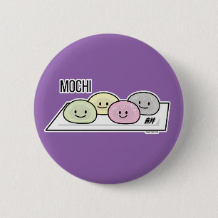 Cute Mochi ice cream rice cake Japanese green tea 6 Cm Round Badge