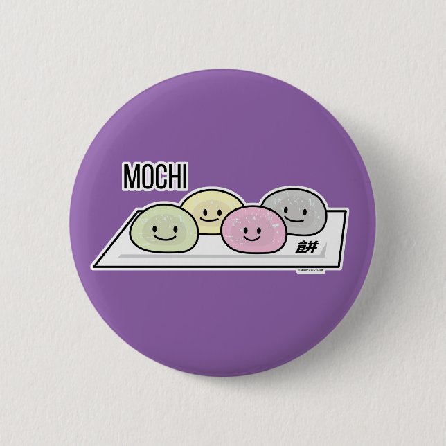 Cute Mochi ice cream rice cake Japanese green tea 6 Cm Round Badge (Front)