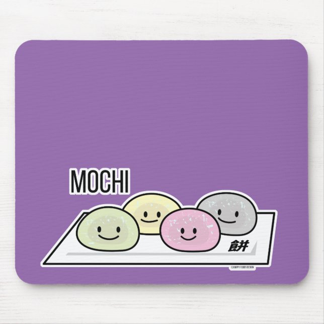 Cute Mochi ice cream rice cake Japanese green tea Mouse Mat (Front)