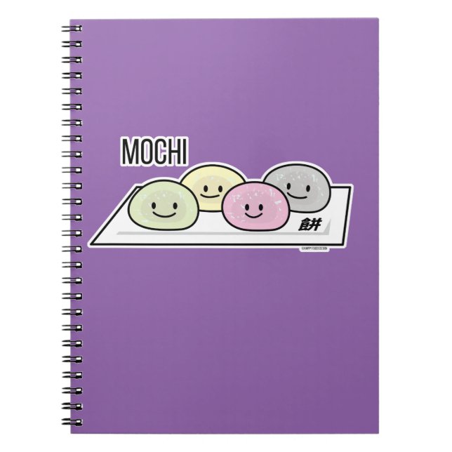 Cute Mochi ice cream rice cake Japanese green tea Notebook (Front)