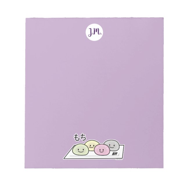 Cute Mochi ice cream rice cake Japanese green tea Notepad (Front)