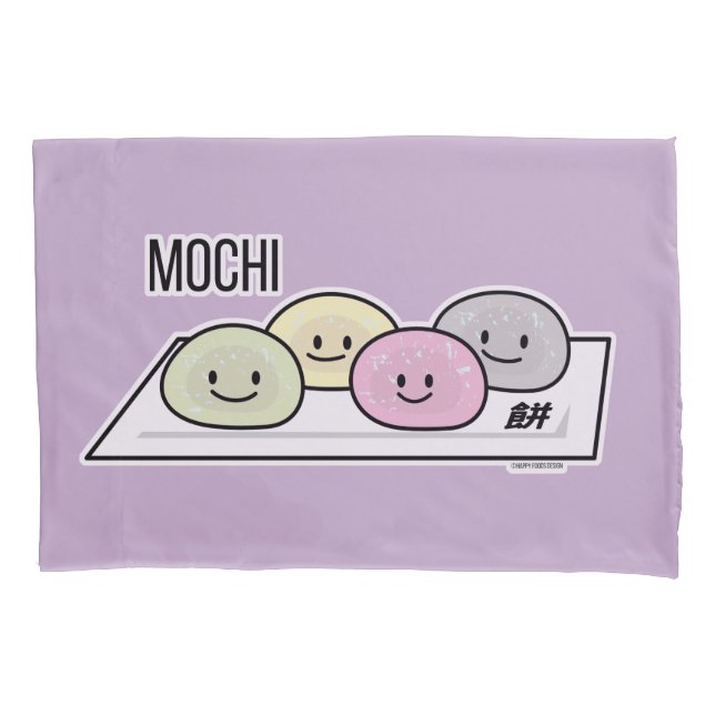 Cute Mochi ice cream rice cake Japanese green tea Pillowcase (Front)