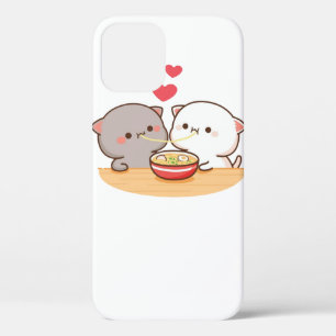 Cute Mochi Peach Cat iPhone 12 Case