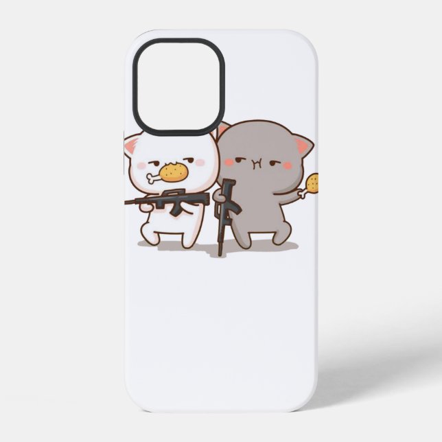 Cute Mochi Peach Cat iPhone Case (Back)