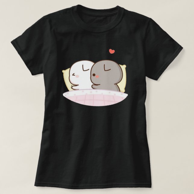 Cute Mochi Peach Cat T-Shirt (Design Front)