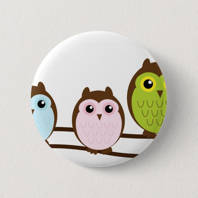 Cute Mod Chic Classy Destiny Owl 6 Cm Round Badge (Front)