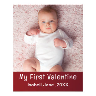 Cute Modern 1st Valentine's Day Personalise Photo  Print