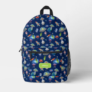 Cute Modern Alien Monsters Space Kids School Printed Backpack