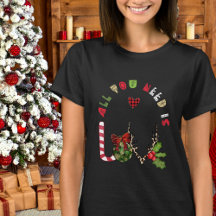 Cute Modern All You Need Is Love Christmas Womens