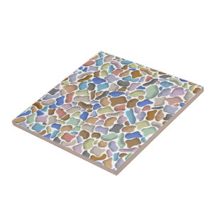 Cute modern and fun bahroom decor stones tile