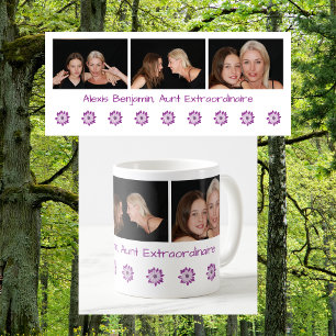 Cute Modern Aunt Extraordinaire Name BAE Photos Coffee Mug