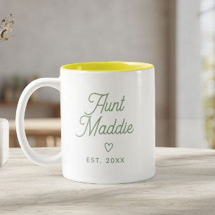 Cute Modern Baby Announcement Aunt Pregnancy  Two-Tone Coffee Mug
