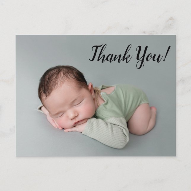 Cute Modern Baby boy Thank you  Announcement Postcard (Front)