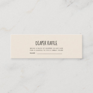 Cute modern Baby shower diaper raffle ticket