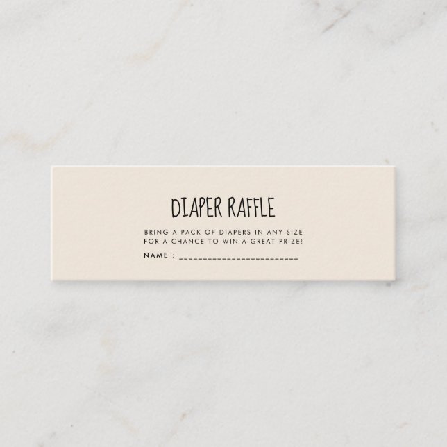 Cute modern Baby shower diaper raffle ticket (Front)