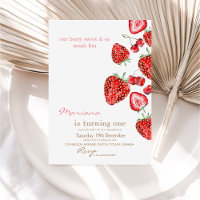 Cute Modern Berry and Merry 1st Birthday Party