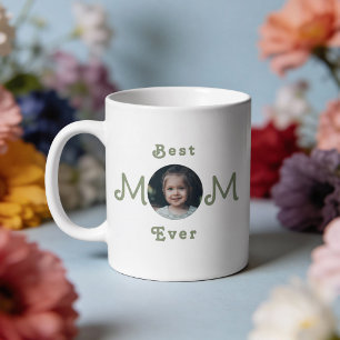 Cute Modern Best Mum Ever 2 Photo Mug