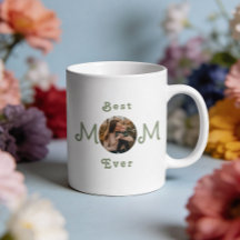 Cute Modern Best Mum Ever Custom Photo Mug