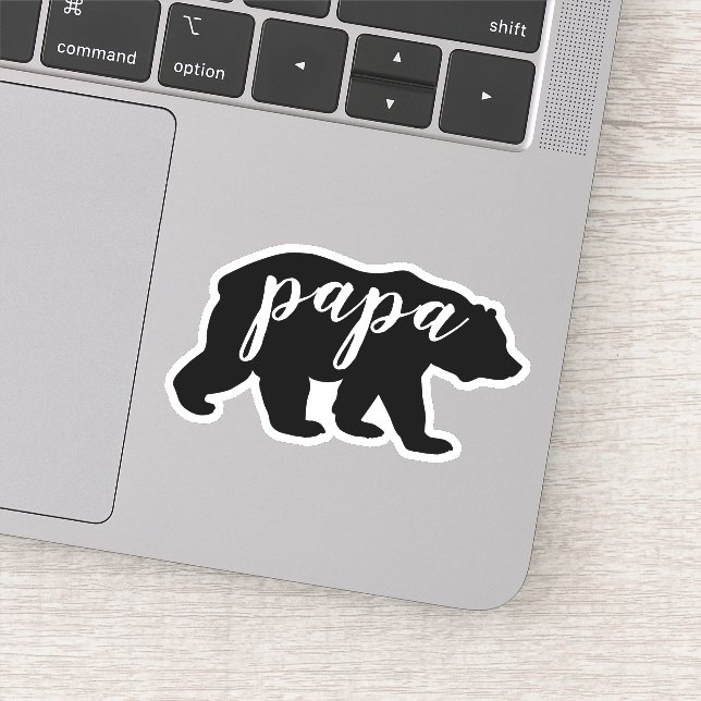 Cute Modern Black & White Papa Bear (Detail)