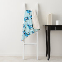 Cute Modern Blue Llama Pattern