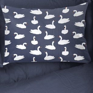 Cute Modern Blue Swan Pattern Pillowcase