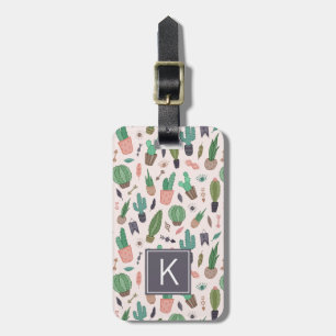 Cute Modern Boho Cactus Pattern Luggage Tag