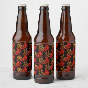 Cute Modern Boho Elegant Abstract Art Pattern #503 Beer Bottle Label