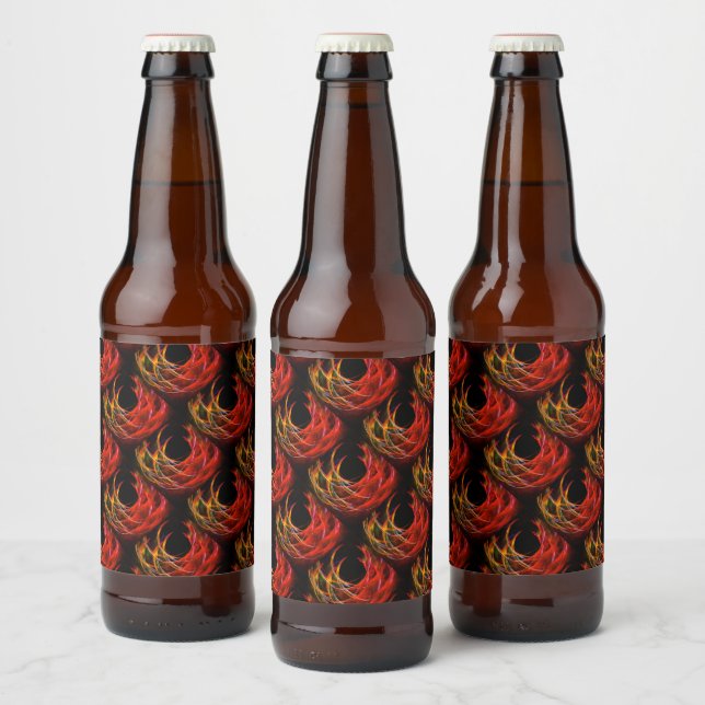 Cute Modern Boho Elegant Abstract Art Pattern #503 Beer Bottle Label (Bottles)