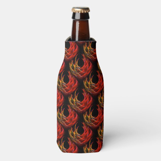 Cute Modern Boho Elegant Abstract Art Pattern #503 Bottle Cooler (Bottle Front)