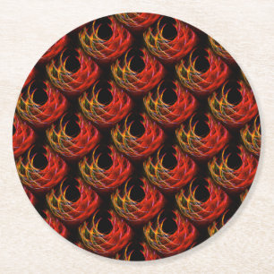 Cute Modern Boho Elegant Abstract Art Pattern #503 Round Paper Coaster
