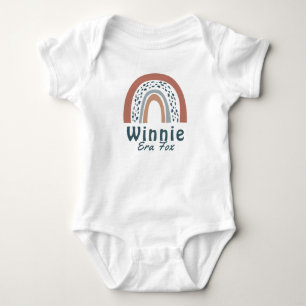 Cute Modern Boho Neutral Rainbow  Baby Bodysuit