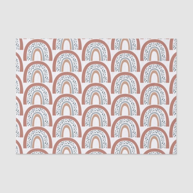 Cute Modern Boho Neutral Rainbow Tissue Paper (Front)