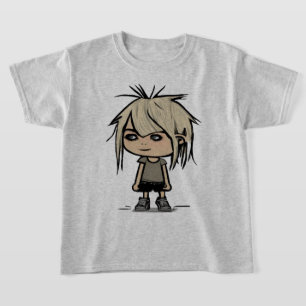 Cute Modern Cartoon Girl Art Drawing Kids Fashion T-Shirt