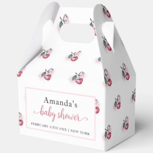 Cute Modern Cherry Berry Sweetheat Baby Shower  Favour Box